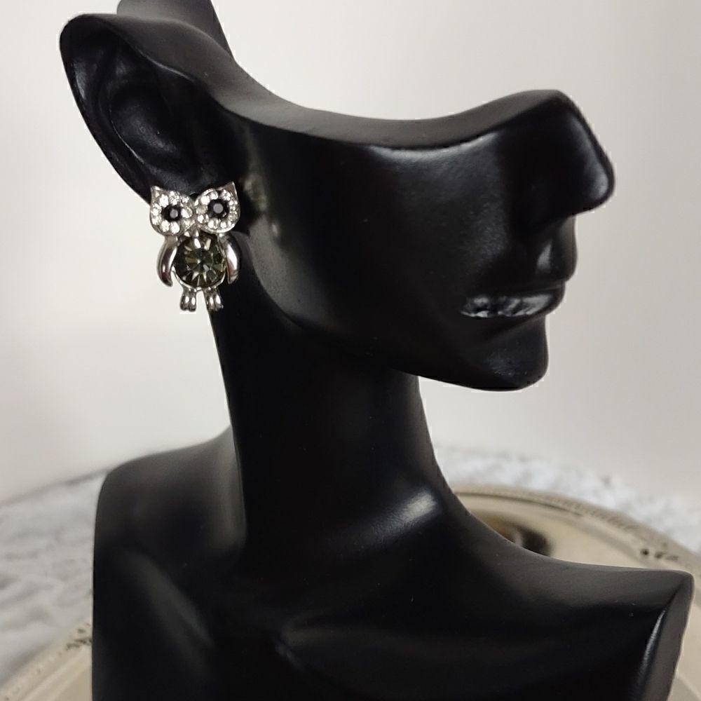 Owl Rhinestone Earrings   
